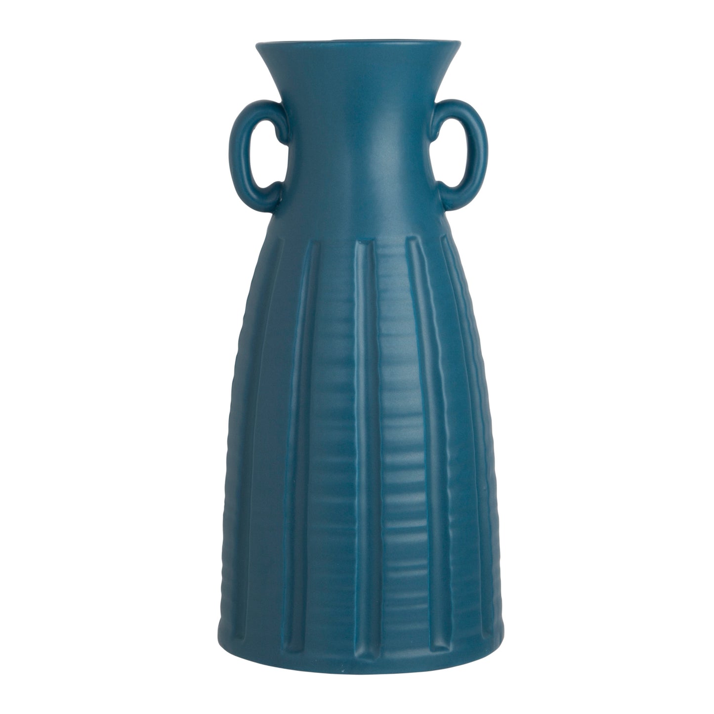 Vivid Earth 16.5" Teal Two Handle Vase