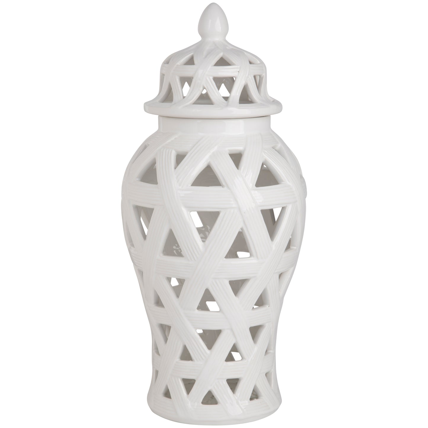 Pure Essence 18" White Geo Ginger Jar