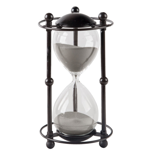 9.5 Inch Black Silver Sand Cage Timer