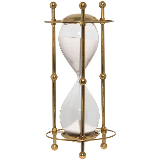 12.5 Inch Gold Cage Sandtimer White