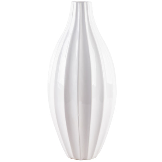 Pure Essence 16" White Rib Vase