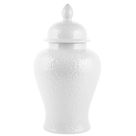 Pure Essence 18" White Texture Ginger Jar