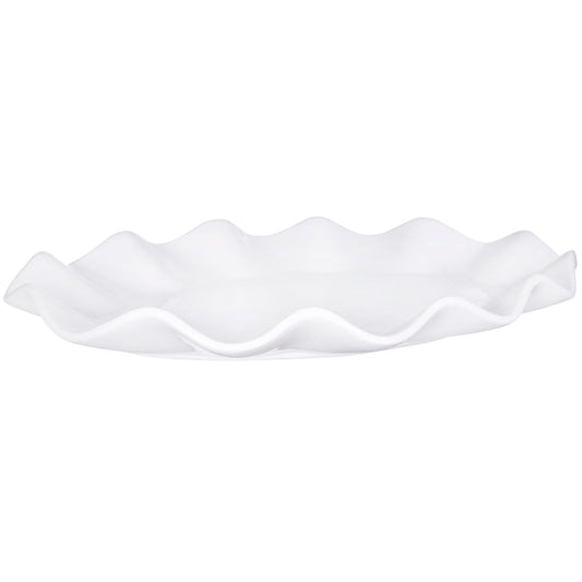 Pure White 19" Length Wavy Oval Platter