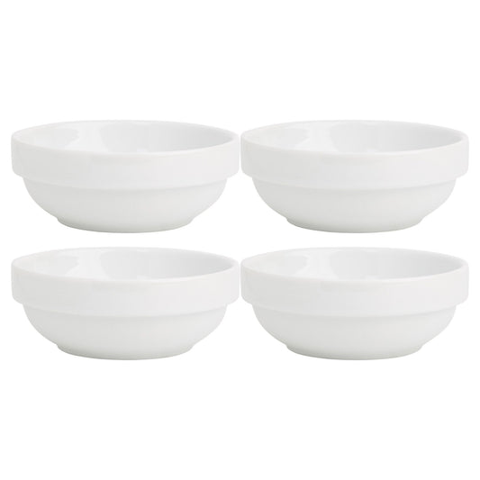 Set of 4 5" White Round Stackable Bowls